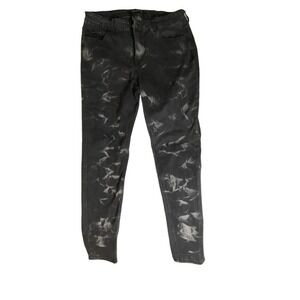 Baccini women’s Sz 10 dark wash, black, white swirls, semi stretch